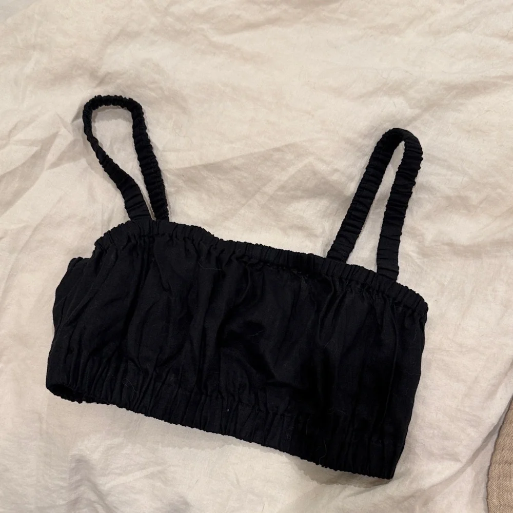 DISSH Havana Linen Crop Top Black AU10 US6 - Picture 4 of 7